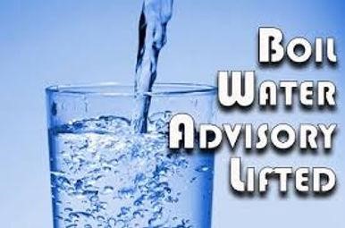 Boil water advisory lifted, safe to drink.